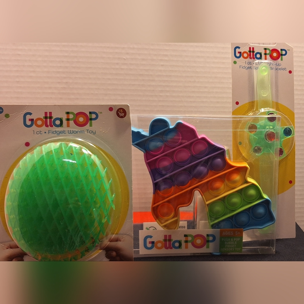 Unicorn Rainbow Sensory 3 pc Toy Bundle. 5+ years